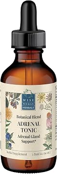Wise Woman Herbals Adrenal Tonic Liquid Extract, Herbal Adaptogen Blend with Eleuthero & Licorice, Supports Healthy Adrenal Function, Energy, Stamina, Stress & Focus, Non-GMO, 2 Fl Oz
