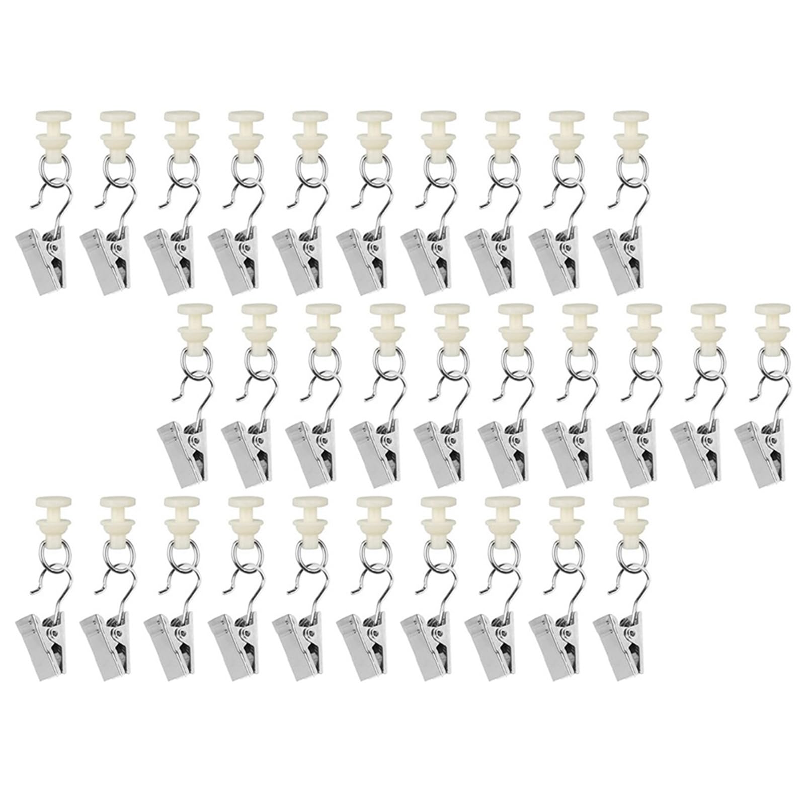 Curtain Pulley Clamps 30pcs Curtain Clamps 30pc Gliders for Track Roller for Frequent Changes Accessories