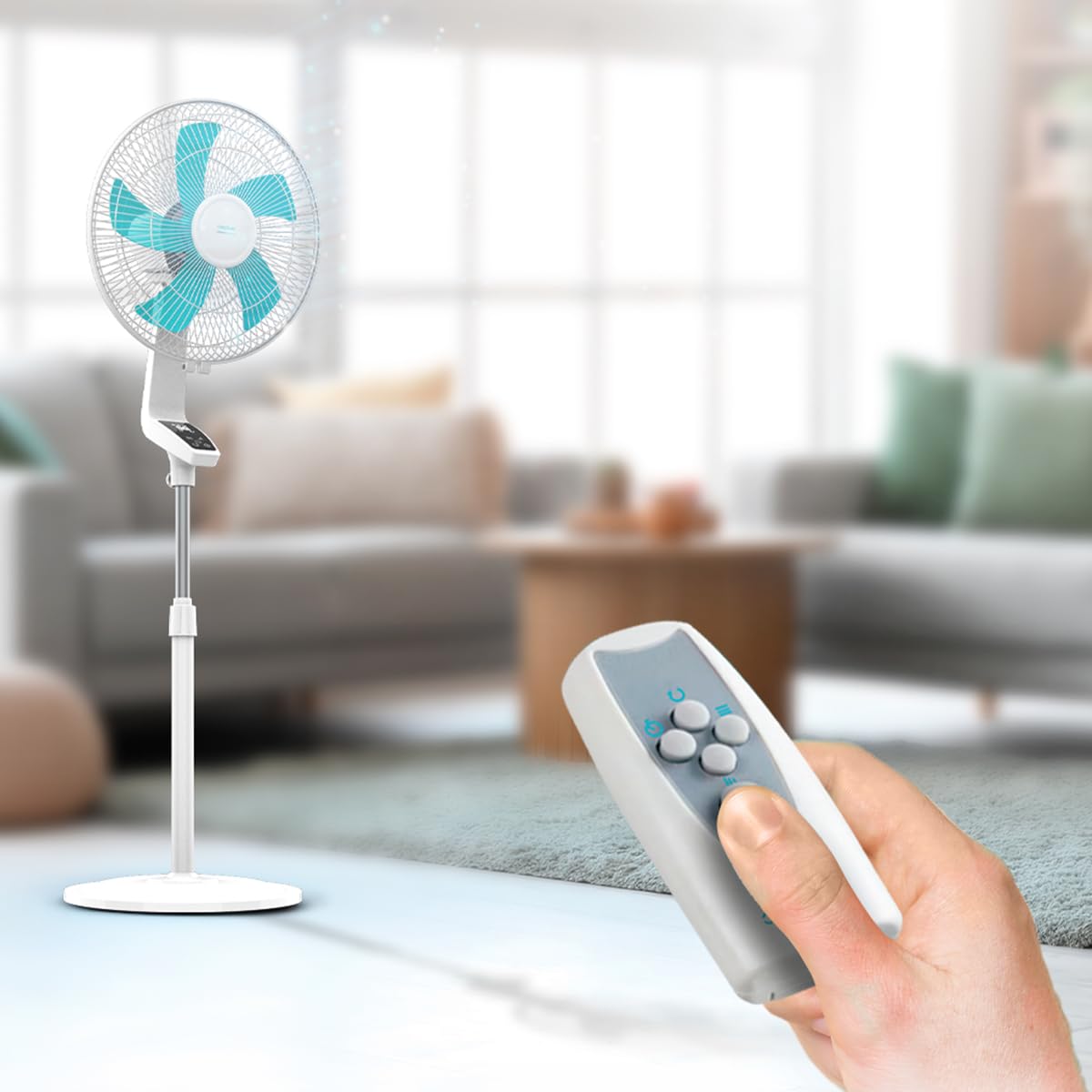 Cecotec Standventilator EnergySilence 620 Flow Control 50 W, 16 Zoll Durchmesser, 5 Flügel, 12-Stunden-Timer, Touch-Steuerung, LED-Bildschirm, 3 Geschwindigkeiten, Automatische Oszillation