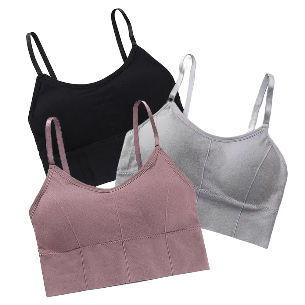 lalabra Sport Bra for Women | Everyday, Yoga, High Support, Padded Bra | Pack of 3 Multicolour-picture-16