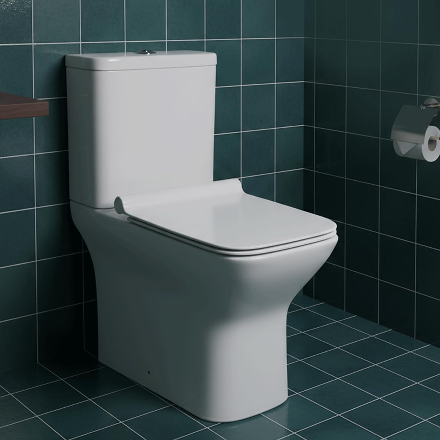 Hindware Italian Collection Edge One-Piece Ceramic EWC for Bathroom | S-220 Trap | 10-Year Warranty | Syphonic Flushing | Duroplast Soft Close Seat Cover-image-11