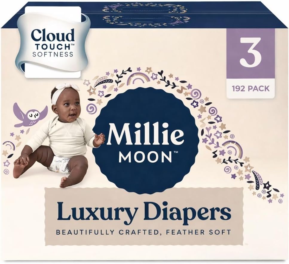 Millie Moon Luxury Diapers, Size 3, 192 Count (Pack of 1)