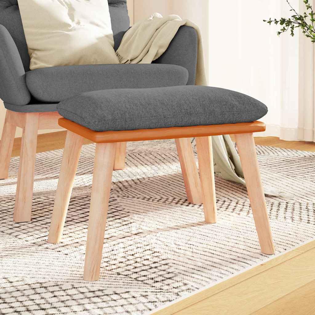 Hocker Hellgrau 45 x 29,5 x 35 cm aus Stoff und Kunstleder