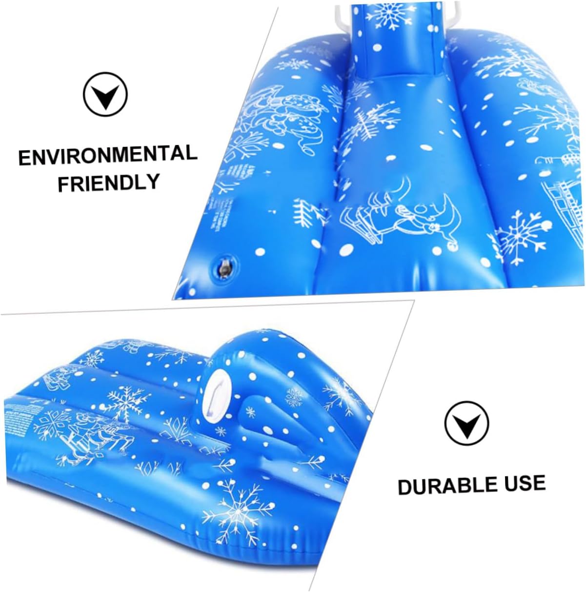Homoyoyo Inflatable Snow Tube and PVC Snow Sled for Sturdy Cold-Resistant with Handles for Outdoor Sledding Activities