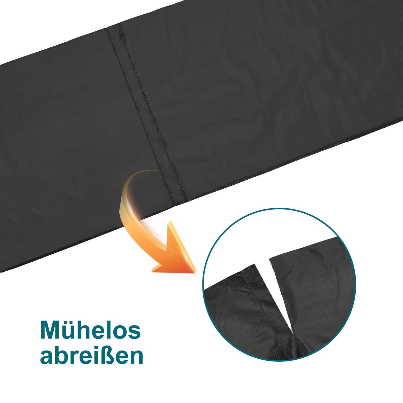 WADEO 80 Stück Toilettenbeutel 30 µm extra dick, auslaufsichere Campingtoilette Beutel Müllbeutel reißfest je 50L schwarz undurchsichtig… – Ansicht 5
