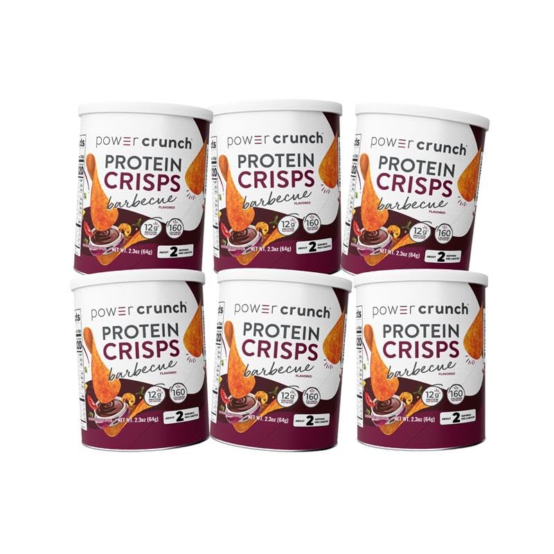 Power Crunch Protein CRISPS, a Potato Style Protein Chip, BBQ, 10g of protein, 1.05 ounces per serving (Pack of 6)