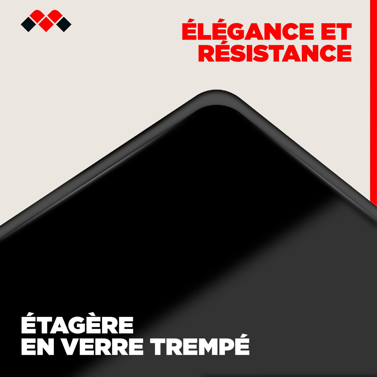 Meliconi ROTOBASE ELITE M, Support Rotatif pour Moniteur et Téléviseur, Base Pivotante 360°, Capacité 70 kg, Verre Trempé, Made in Italy, Noir