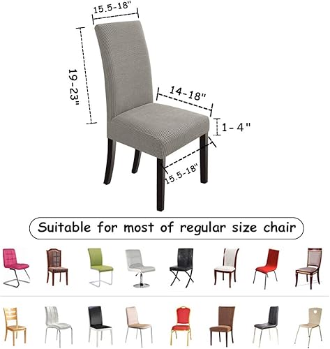 Miniatura 4 de NORTHERN BROTHERS - Fundas elásticas para sillas de comedor, fundas para sillas de comedor Parsons., Marrón topo