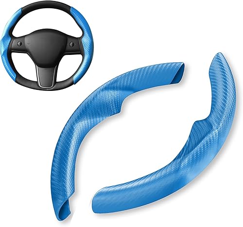 Funda de volante para Tesla Modelo Y 2020-2024 Modelo 3 2017-2023, accesorios de fibra de carbono, no compatible con el modelo 3 Highland 2024 disponible en Yaxa El Salvador