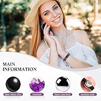 Vista 43 de Triple Protection Bracelet - for Protect & Balance - Energy Crystal Handmade Bracelets for Men Women Blue