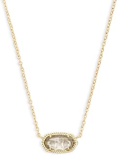 Kendra Scott Elisa Citrine Pendant Necklace, 14K Gold-Plated Brass Chain, 15-17" Adjustable for Women