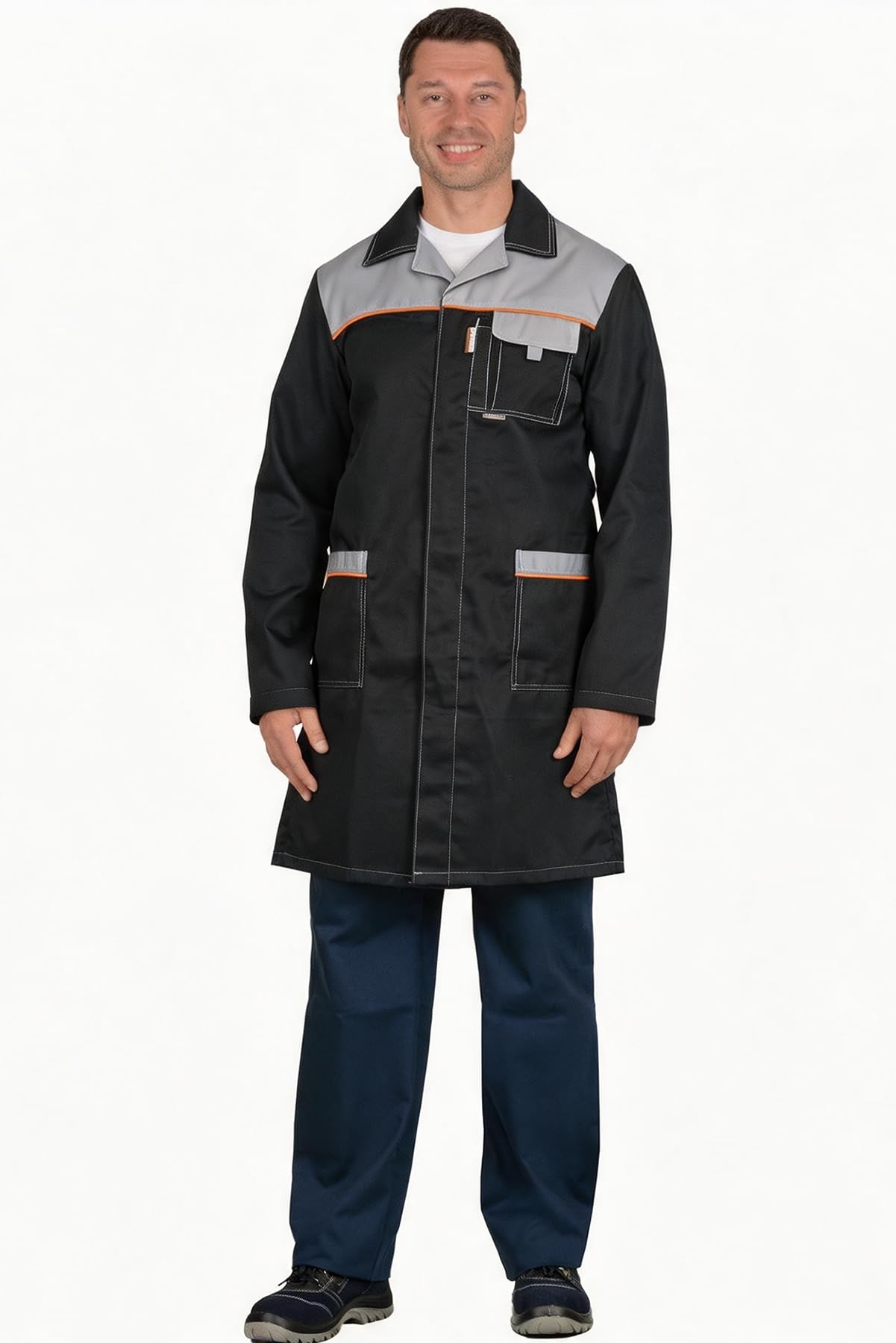Blouse de Travail Homme Atelier Industrie Veste Manches Longues Manteau Travaux