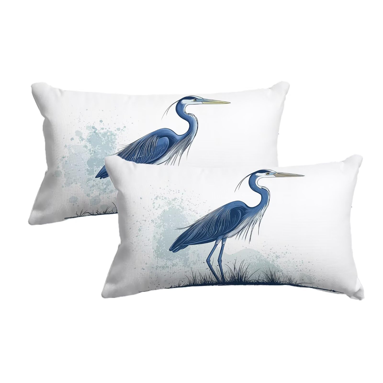 Housse coussin grue bleu 40x60 lot de 2 pour rénover un canapé usé