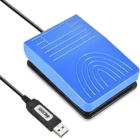 [Atualizado] Pedal iKKEGOL USB Pedal Switch Video Game PC Hands Free Footswitch One Key Programa de Controle Mouse Teclado HID com Cabo 2M Azul