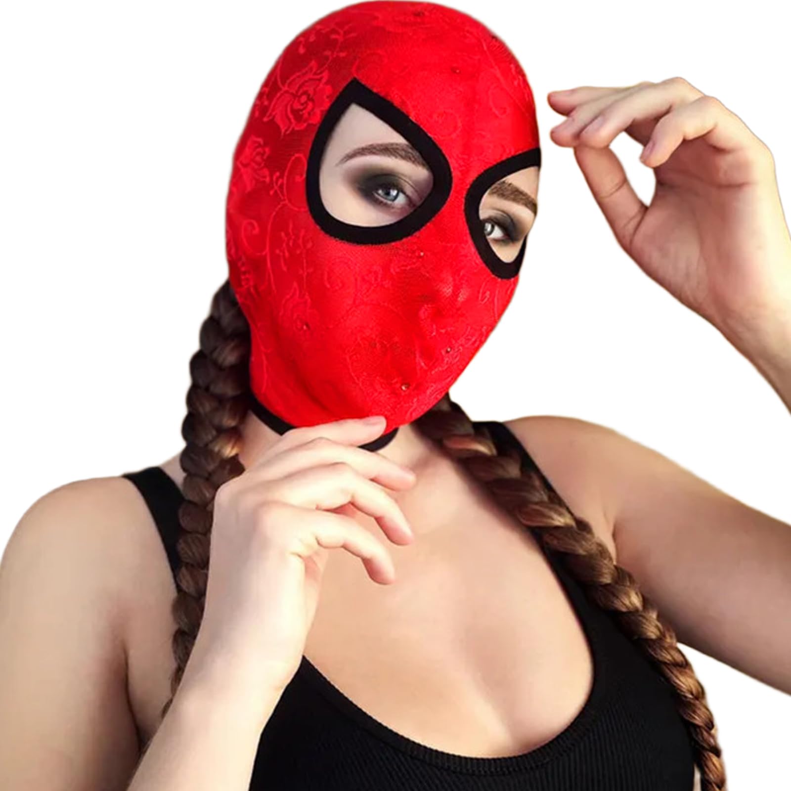 JanJean Lingerie Costume Swim Mask Man Adult Men Veil Tie Lace Hood Cosplay Party Bow Hats Gem Type G One Size