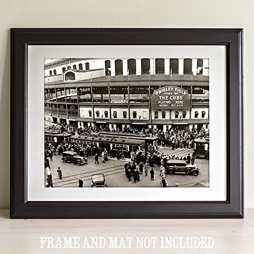 Baseball Decor - Wrigley Field - Home Of The Cubs - Baseball Wall Decor 11X14 Unframed Art Print - Great Baseball Room Decor & Gift, Baseball Poster Sports Vintage Decor #TOP1