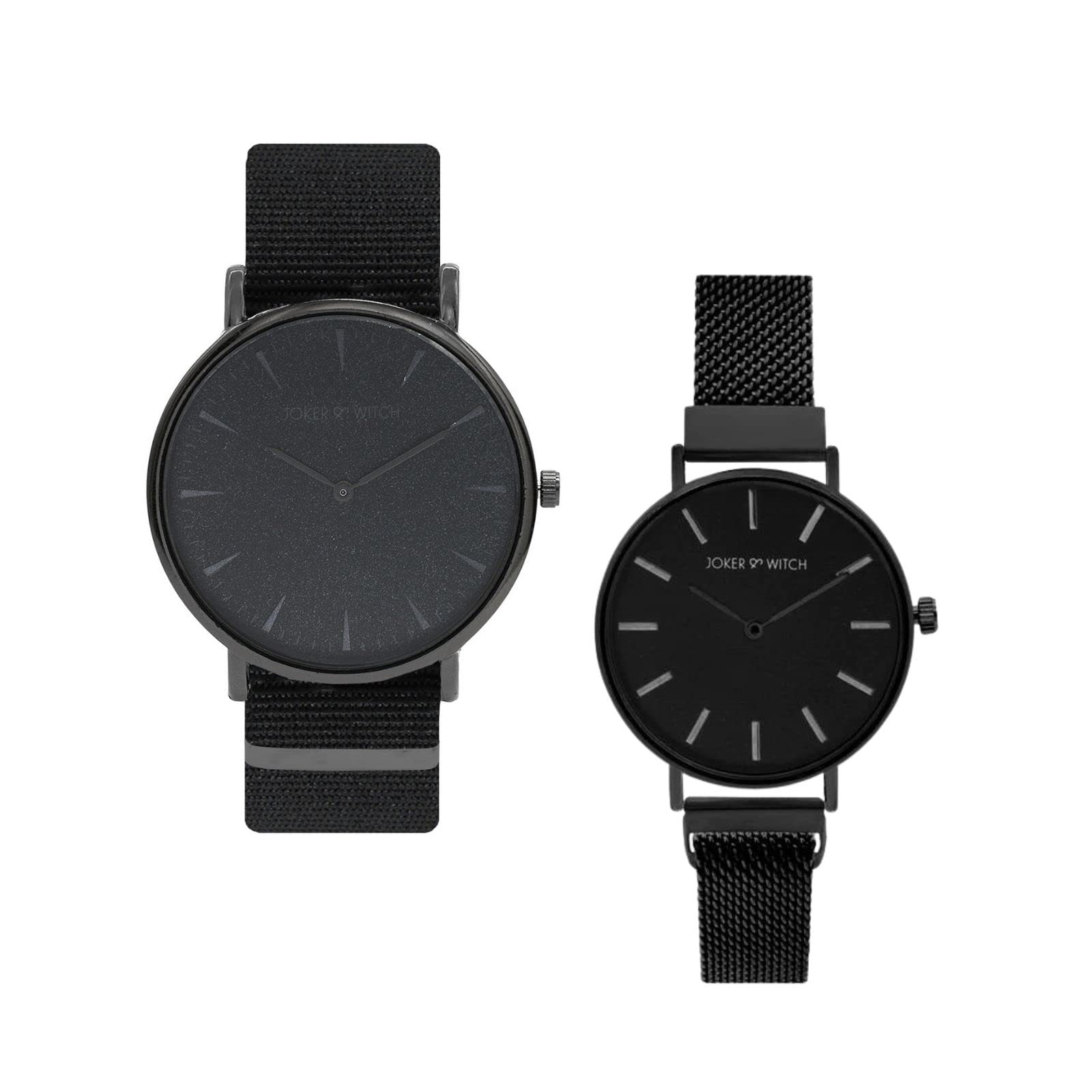 Joker & Witch Synthetic Chamomile & Spice Couple Analogue Watches, Black Dial, Black Band (B0BVB512SX) Amazon Price History, Amazon Price Tracker