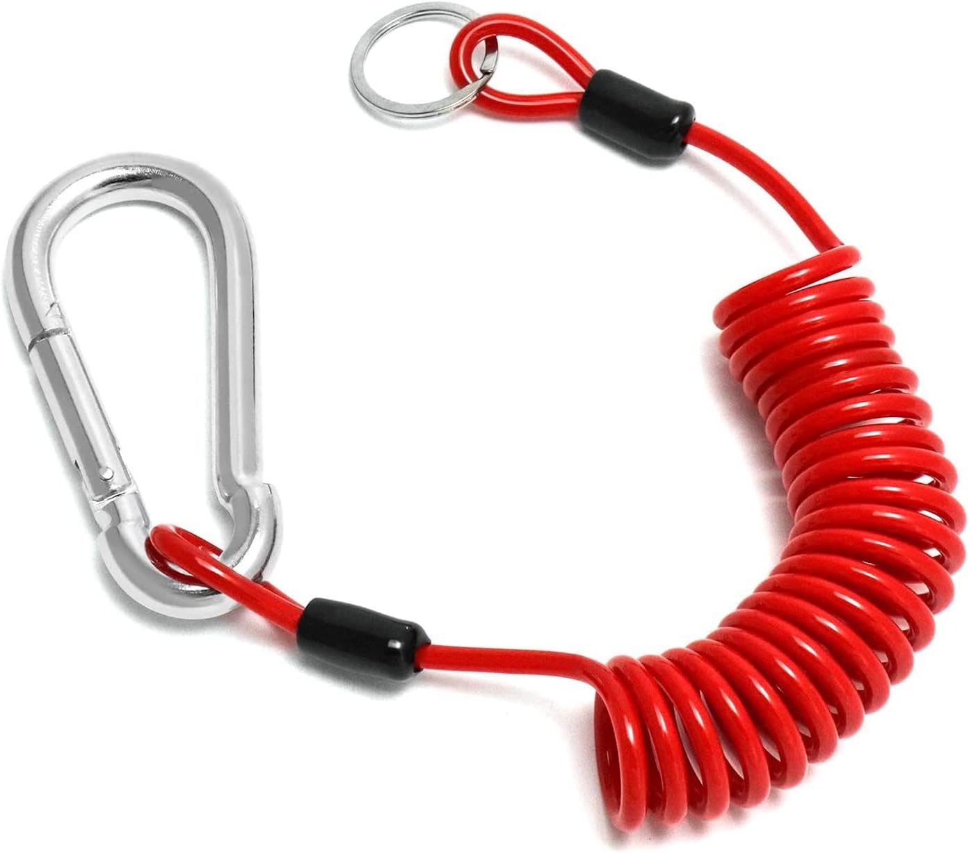 Performore Breakaway Trailer Cable - Heavy Duty Steel Wire Coiled Safety Cables Strap for RV Towing Trailer - Stainless Steel Spring Towing Coil for Enhanced Durability - Extends up to 6ft (1)