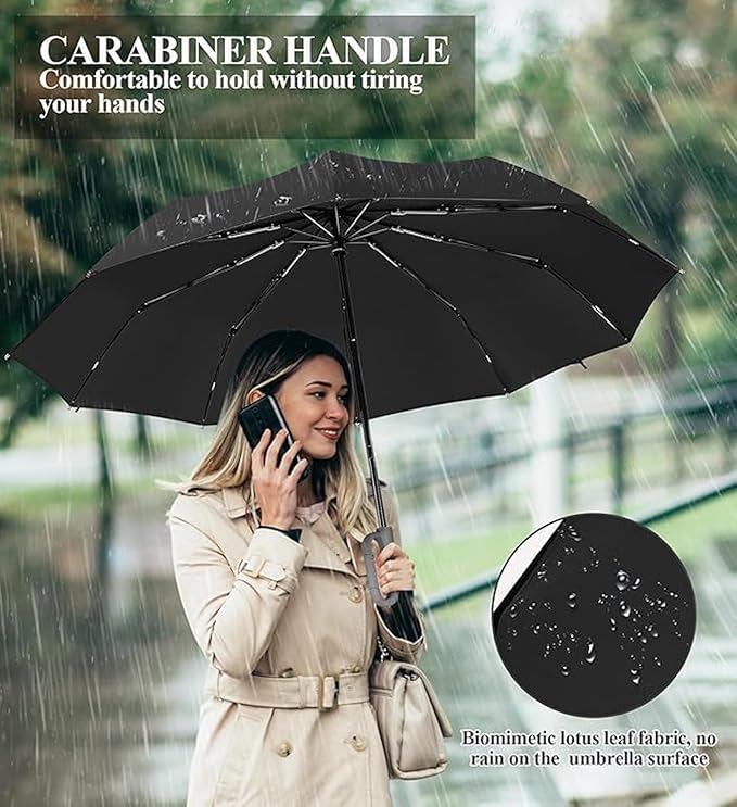 Image of Umbrella for Women | Umbrellas for Men | UV Coated 3 Fold Umbrella for Rain with Auto Open and Close Small Folding Travel-Foldable Windshield