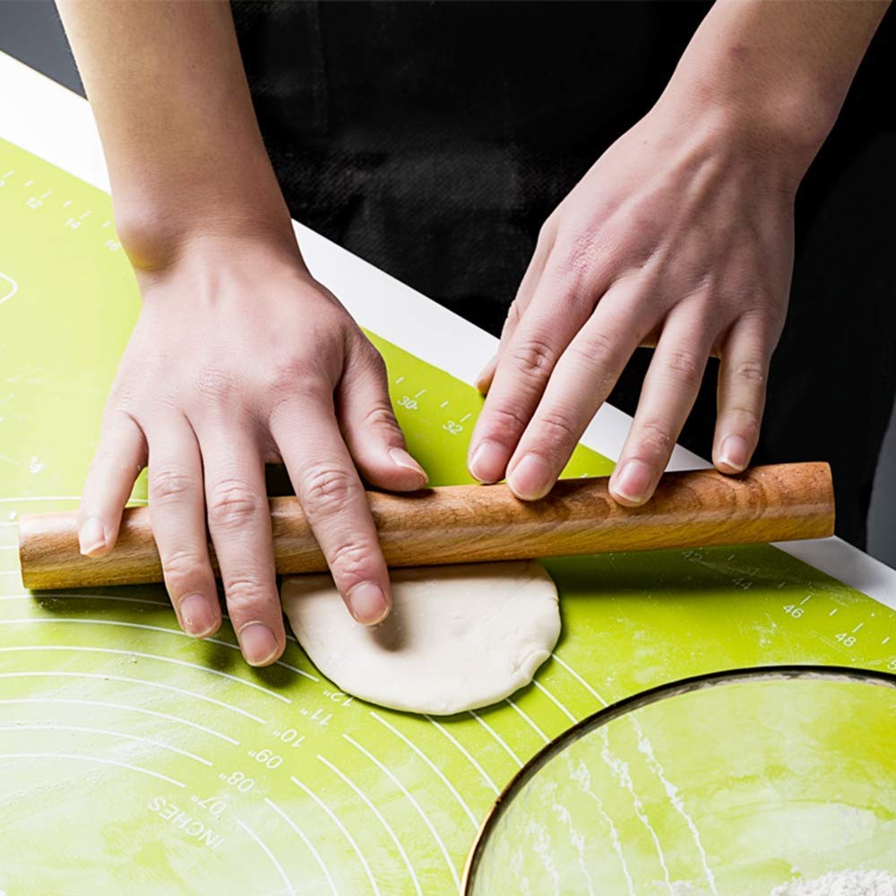 Mattarello in legno di faggio, rastremato, versatile, con superficie antiaderente, per gommose, biscotti e tagliatelle, ideale per la cucina domestica, dimensioni: 59 x 3,5 cm