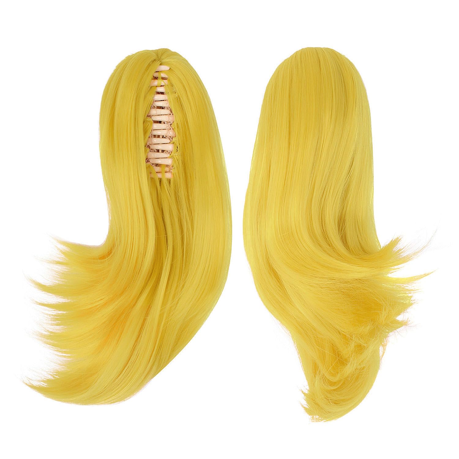 MapofBeauty 30 cm Wig 26 cm Ponytail Can Be Equipped With Hair Ornaments Cosplay Wigs (Yellow) - Image 5
