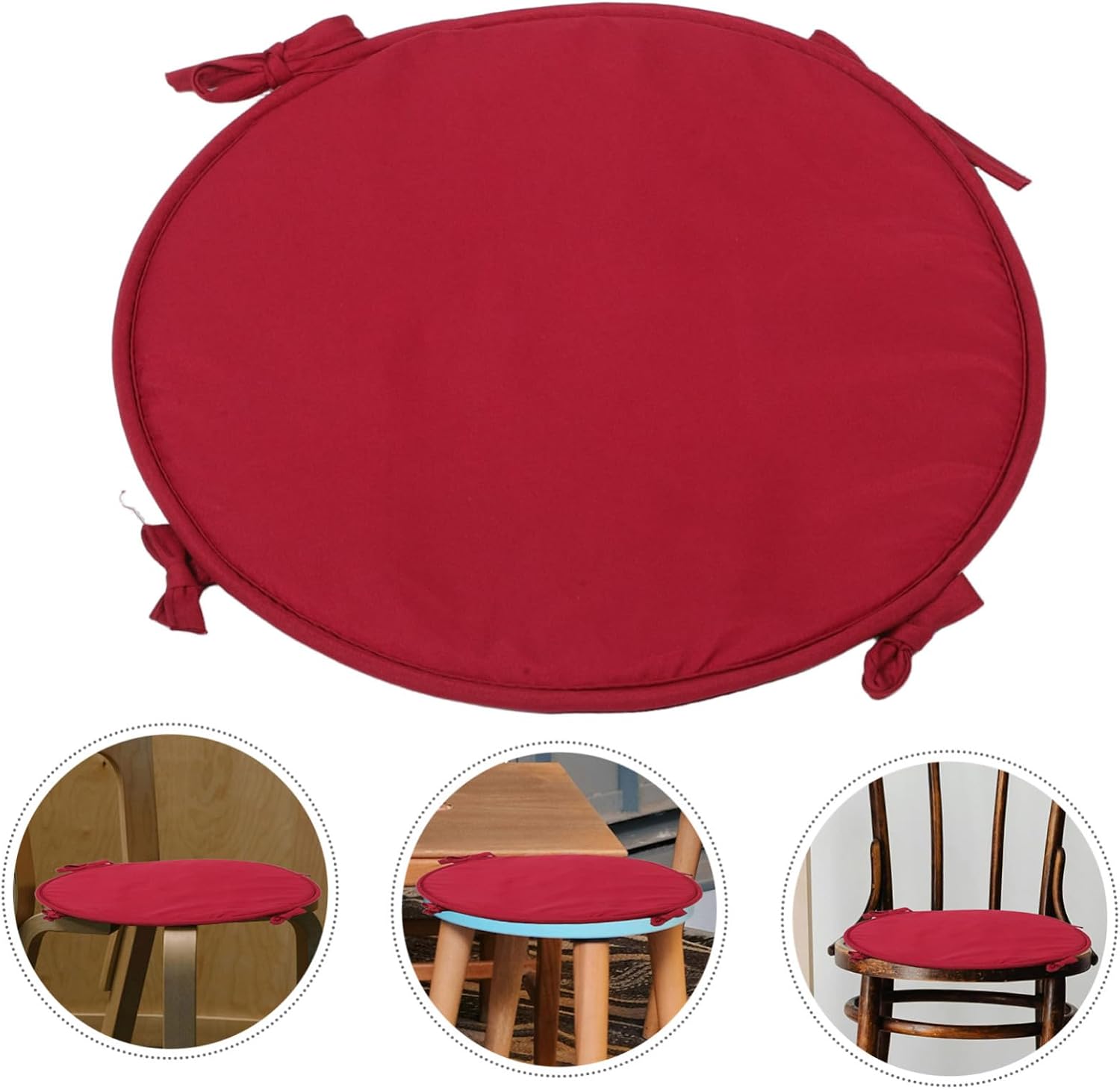 SECFOU 38cm Round Seat Cushion Home Office Restaurant Car Sponge Chair Pad Thickened