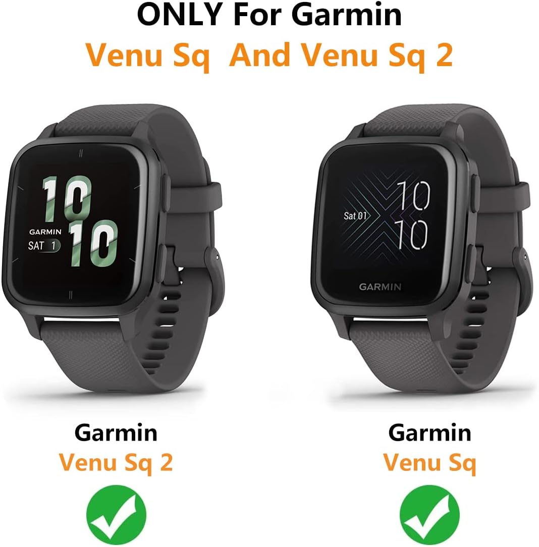 homtern 2 pack cases compatible with garmin venu sq 2 case and venu sq caseflexible tpu full cover shell shockproof scratch proof protector caseclea
