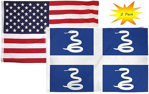 Juego de 2 banderas de Estados Unidos y Martinica de lujo de 2 x 3 pies (paquete de 2) Lumaglow