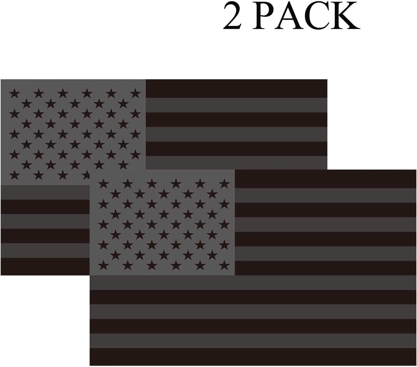 2-Pack All Black American Flag Bumper Sticker Decal, US Black Flag Decal-All Black American Flag, Decals for Laptop Car Bumper Window Decorations,Vivid Color and UV Fade Resistant 3×5"