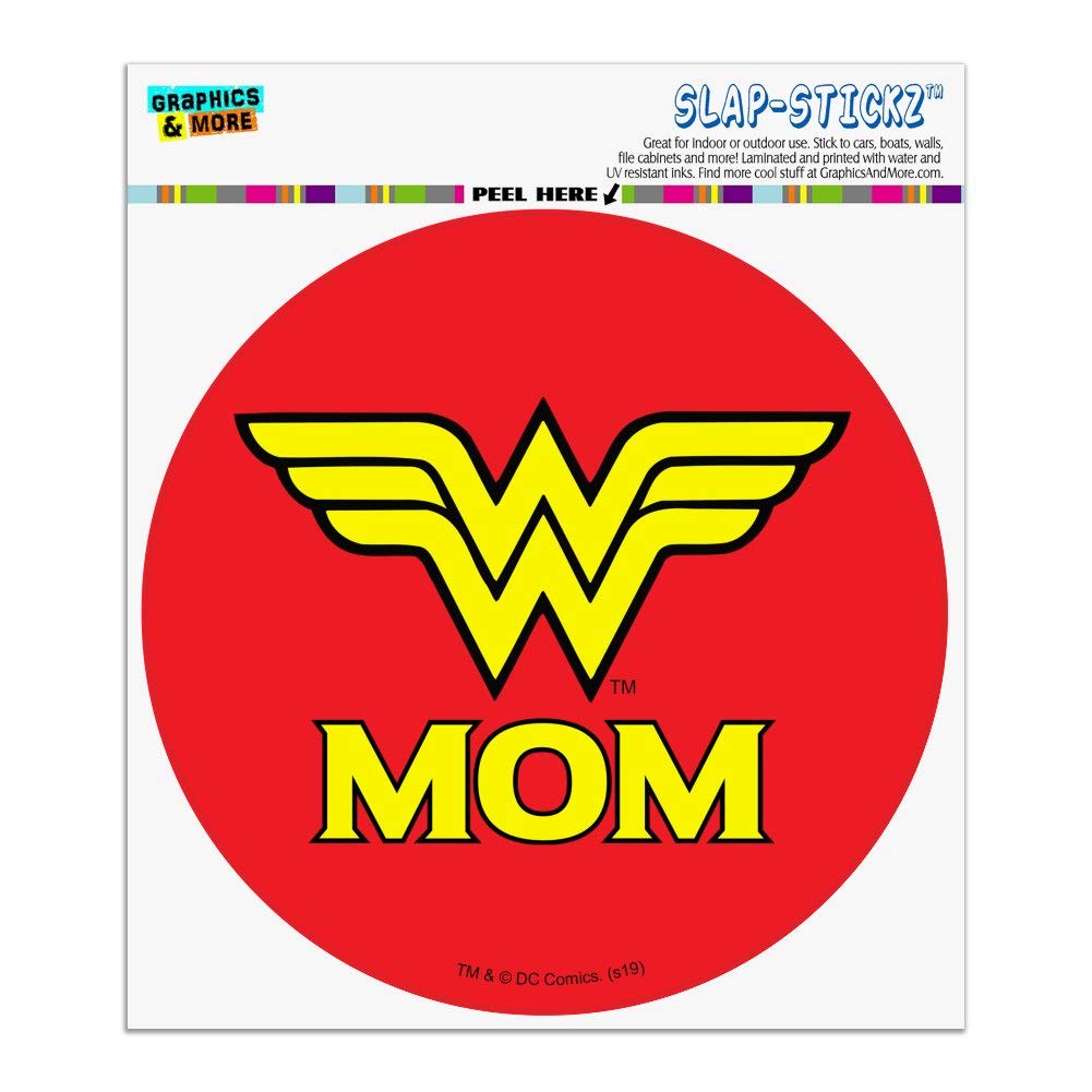 Wonder Woman Wonder Mom Logo Automotive Car Window Locker Circle Bumper Sticker