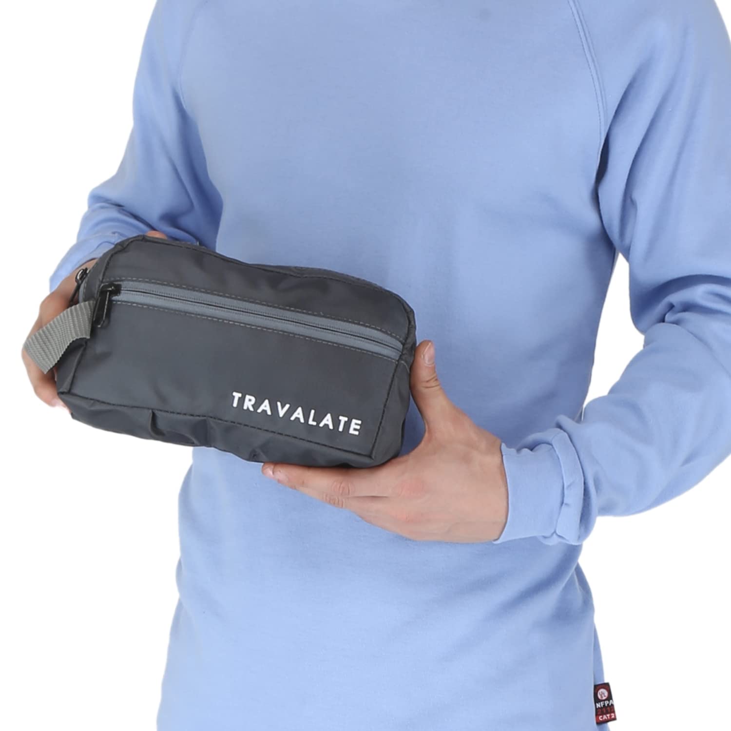 TRAVALATE Polyester Single Compartment Multipurpose Toiletry Bag - Grey 4