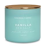 Vanilla Sea Salt Scented Candle, Pop of Color Collection, 3 Wick, Blue, 14.5 oz - Up to 60 Hours Burn