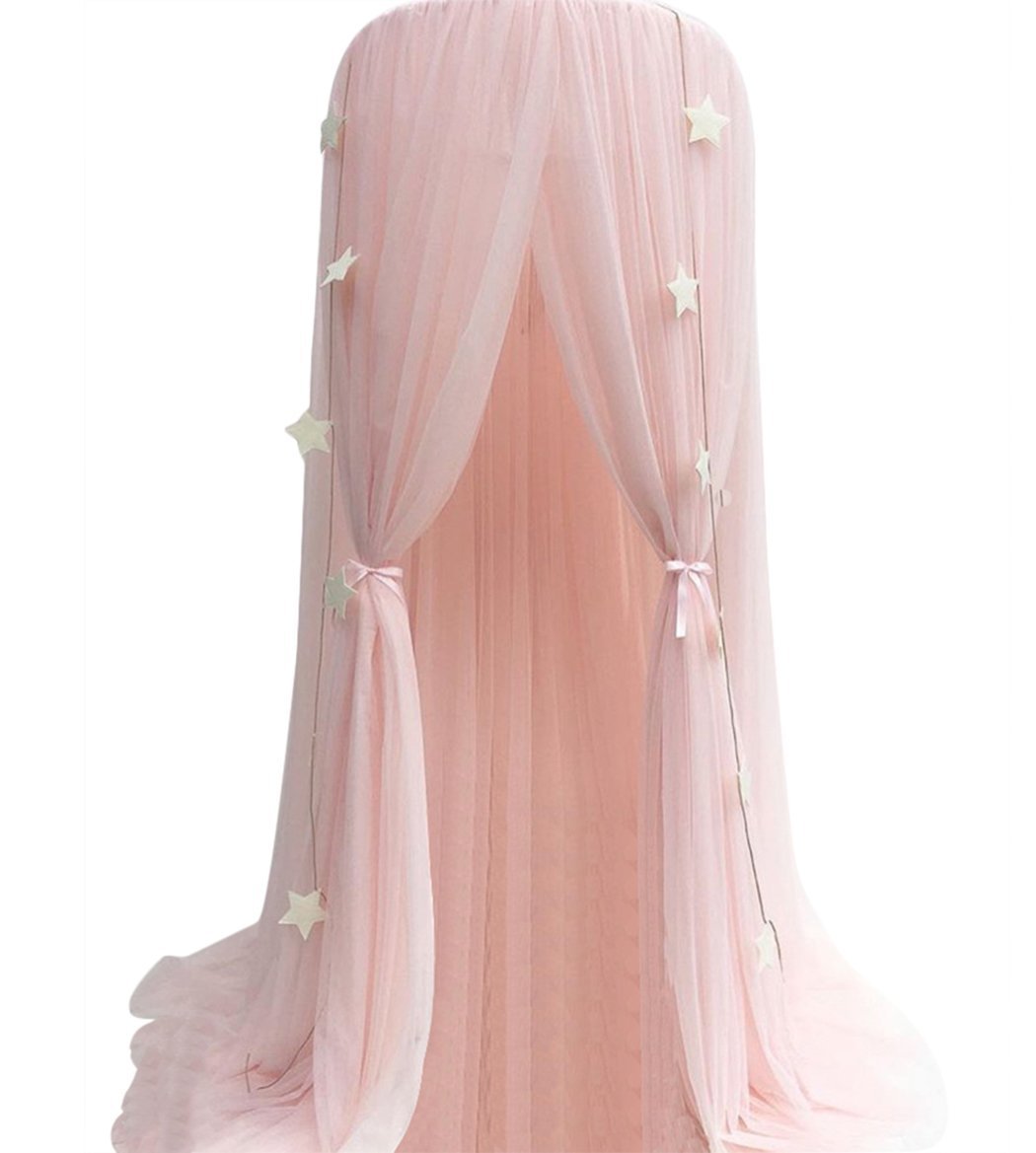 baldacchino per bambini, 100% poliestere, romantico baldacchino, zanzariera per bambini, per leggere, giocare, tenda, tenda da appendere per bambini, decorazione per la camera da letto (rosa)