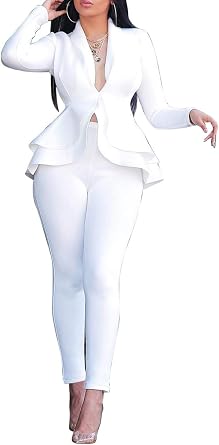 Salimdy 2 Piece Outfits for Women Long Sleeve Dressy Blazer Pants Suits