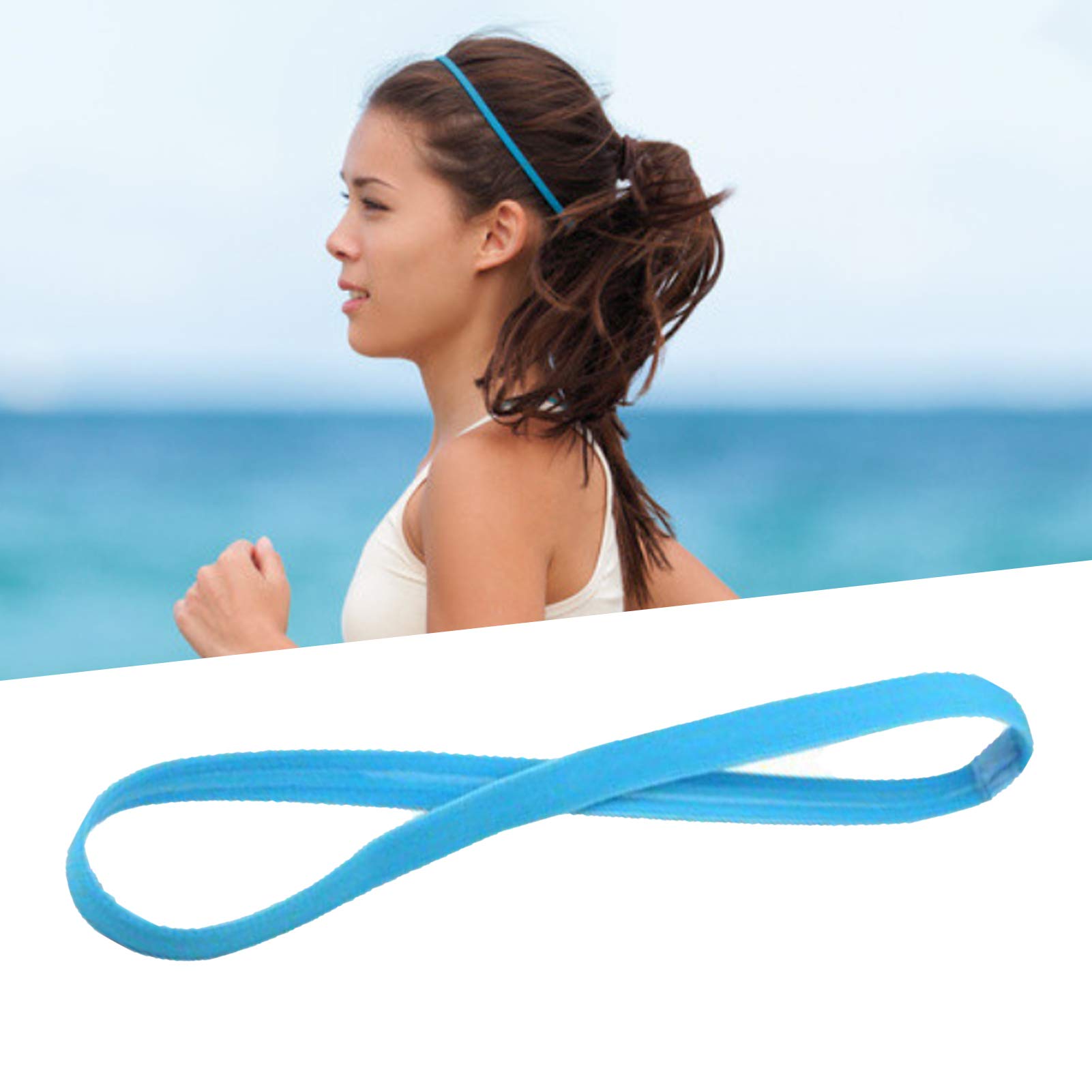 Bandeau Sport Fin Avec Silicone - Élastique, Anti-transpiration, Pour Yoga, Running, Fitness