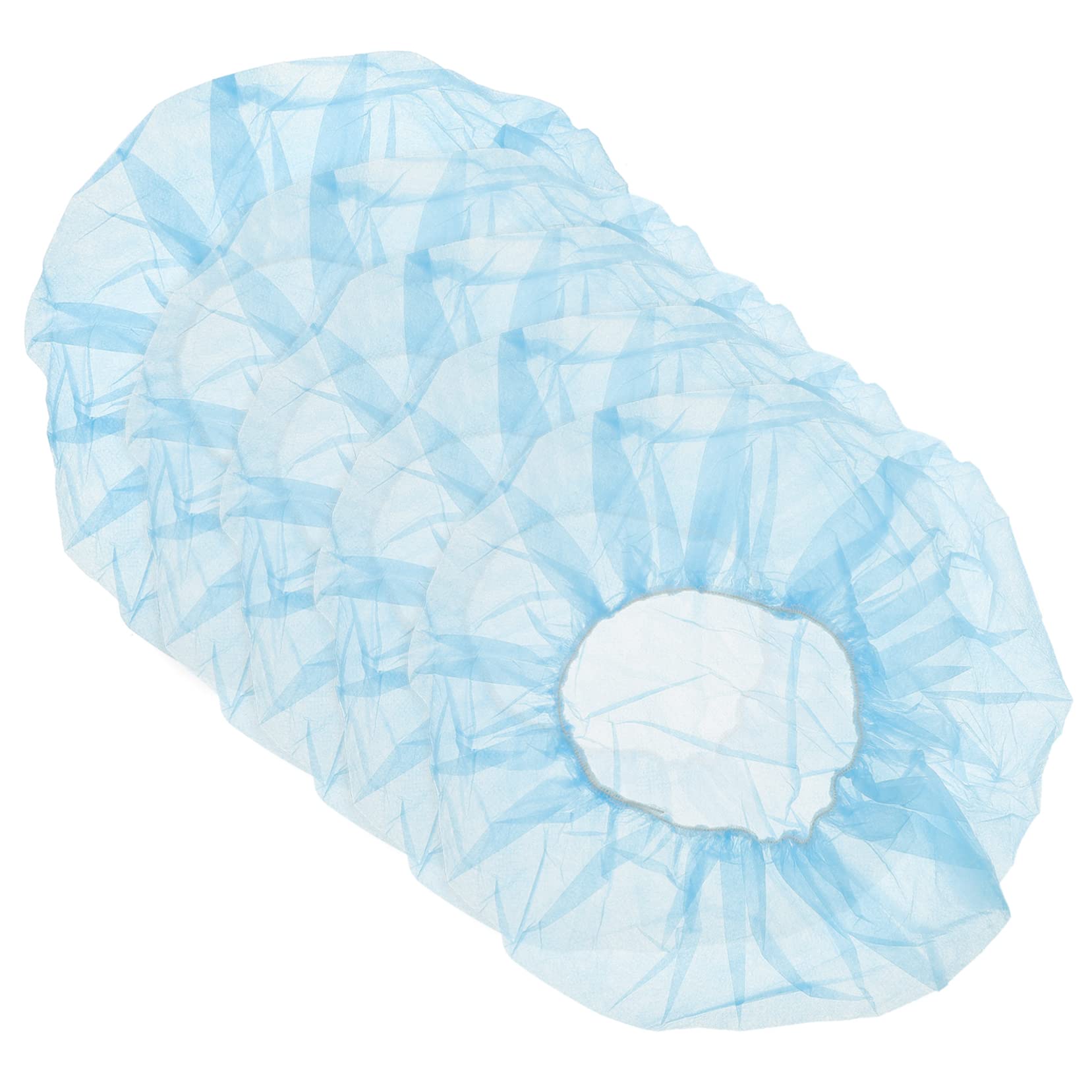 FRCOLOR Cuffie per Chioma Monouso Traspiranti Non Tessuto 100 Pezzi Cappello a Fungo Blu per Cucina e Laboratorio