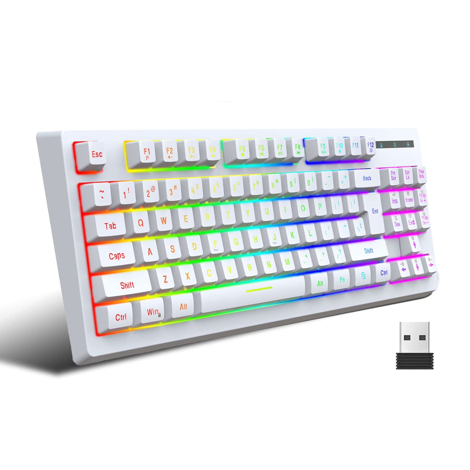 Amazon.co.jp: ゲーミングキーボード 87キー 2.4Gワイヤレス無線