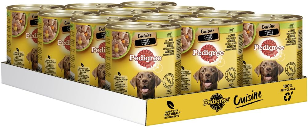 Pedigree Cuisine in Sauce - Pâtes d'agneau et carottes - 12 x 800 g - Nourriture humide pour chien