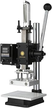 Hot Foil Stamping Machine Printer Logo Creasing Machine Leather Embossing Machine Stamper Temperature Adjustable for PVC PU Plastic Etc.,Hot pressing plate 8 * 10cm