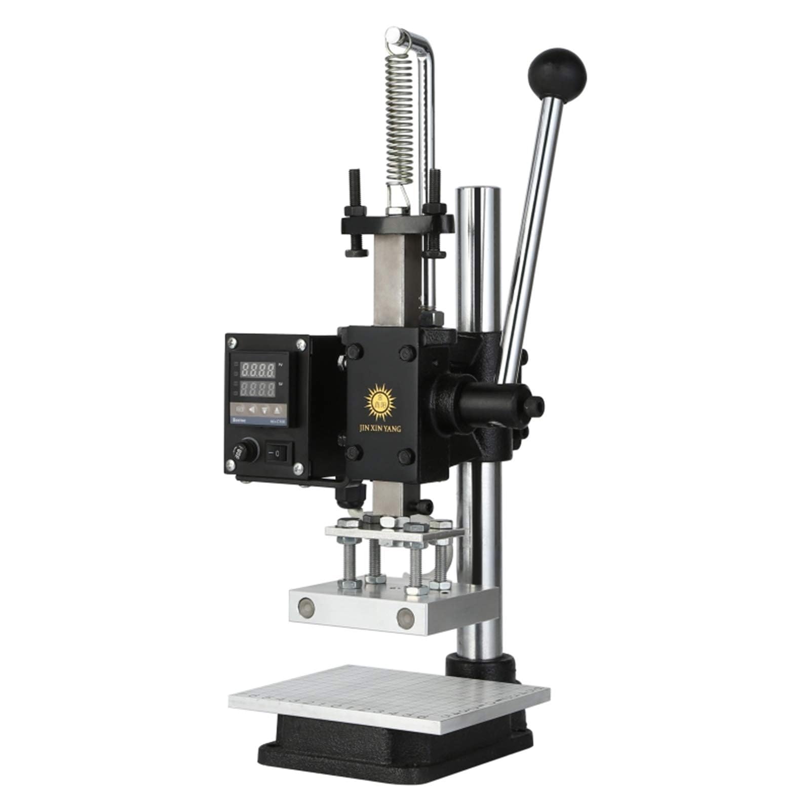 DYJD Hot Foil Stamping Machine Printer Logo Creasing Machine Leather Embossing Machine Stamper Temperature Adjustable for PVC PU Plastic Etc.,Hot pressing plate: 8 * 10cm