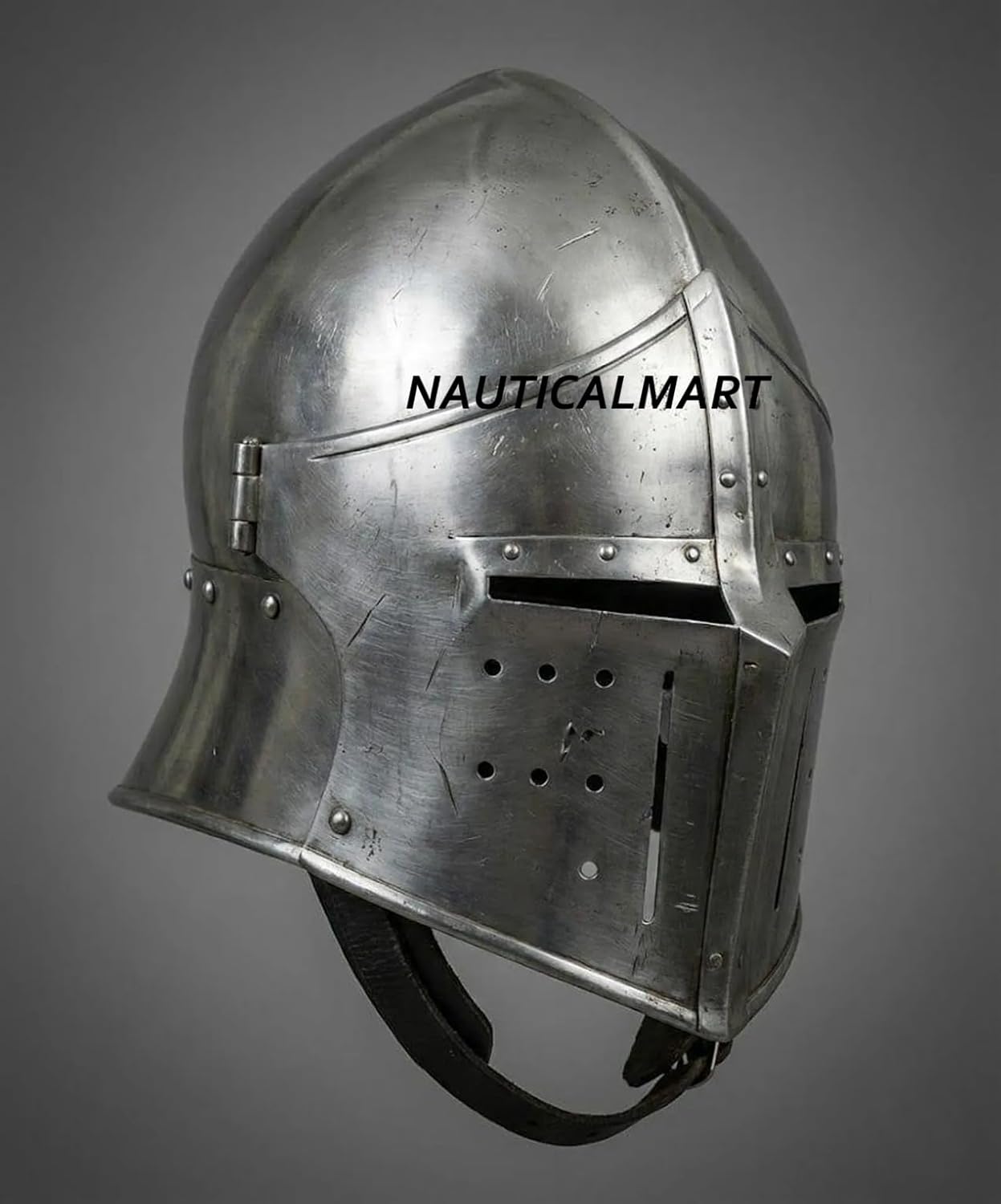 NauticalMart Medieval Knight Barbuta Armor Full Set - 18 Gauge Steel, Body Plate Armor For LARP & Reenactment