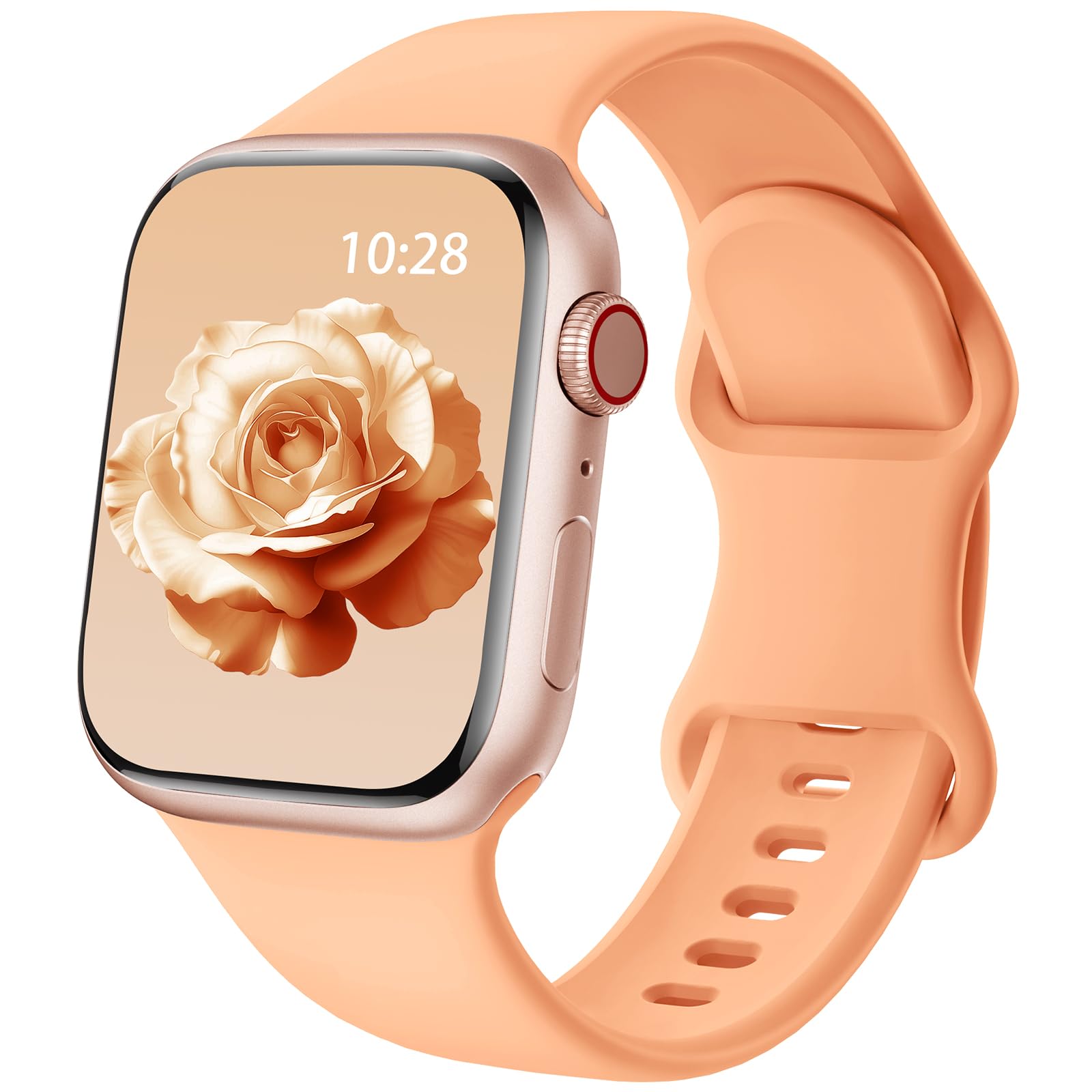 Patented Ersatzarmband Kompatibel mit Sport Apple Watch Armband 40mm 41mm 42mm 38mm, Ersatz armband Silikon Kompatibel mit iWatch SE Series 11 10 9 8 7 6 5 4 3 2 1 Ultra Herren Damen, Marigold