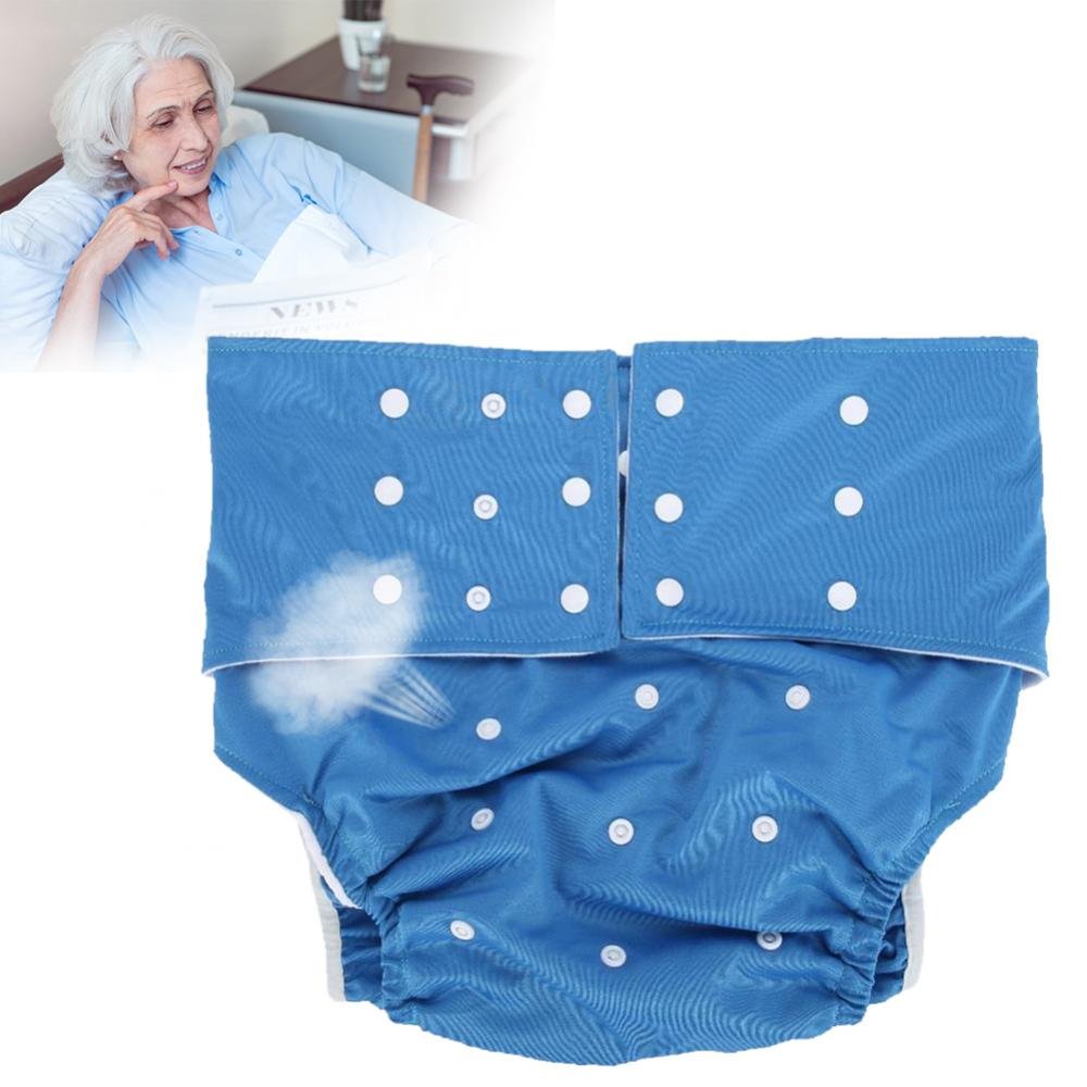 Pannolino riutilizzabile per adulti, pannolino lavabile per pannolini per adulti coprigambe regolabile per pannolini per indumenti intimo protettivo(Dark Blue)