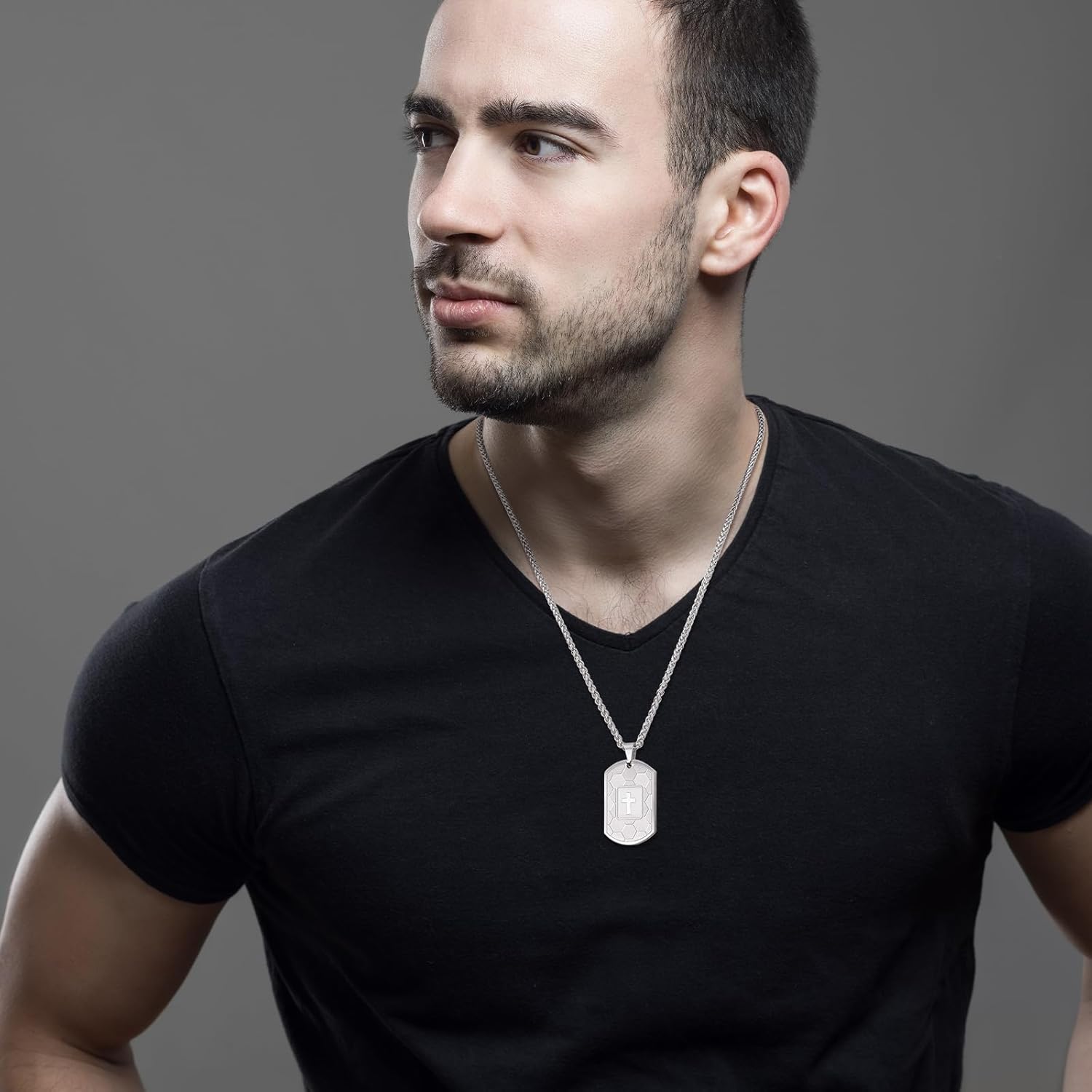 Easter Basket Stuffers - Soccer Bible Verse Cross Necklace for Men Stainless Steel Cross Pendant Religious Gift Soccer Sports Jewelry Birthday Christmas Gifts for him Kids Boys Men Teens dad - Image 2