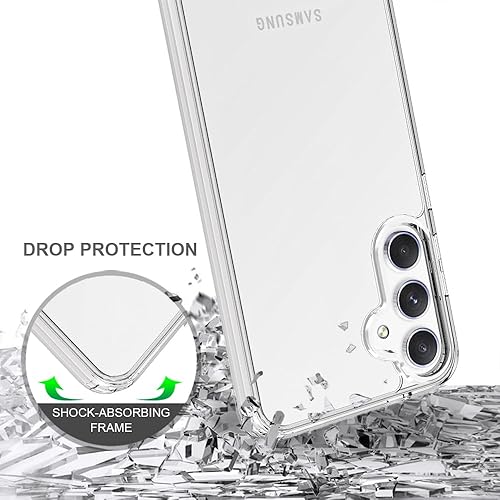 Miniatura 3 de Kowauri Funda para Samsung Galaxy S23 FE 5G, transparente duro PC parte trasera transparente delgada TPU parachoques a prueba de golpes funda
