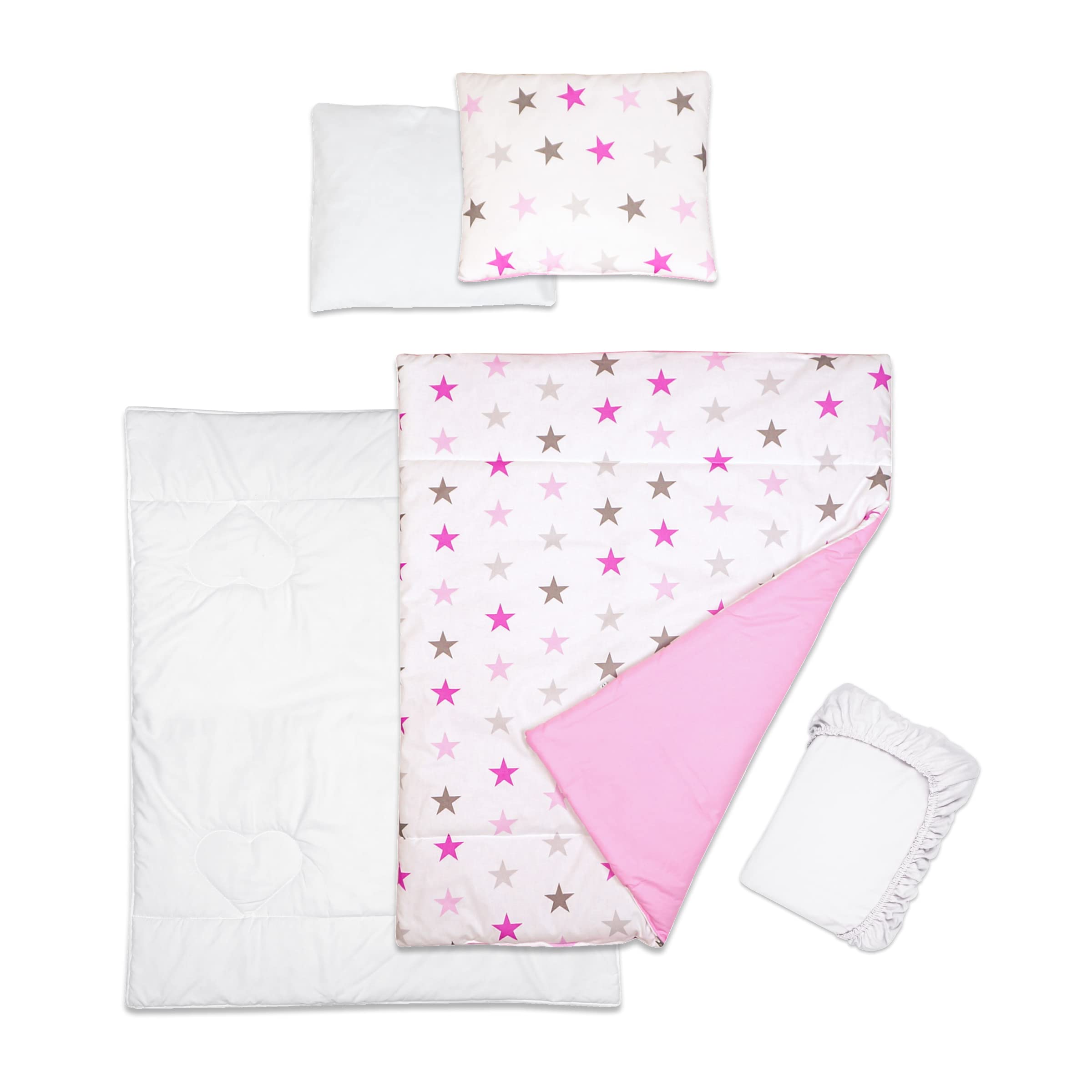 Baby Comfort 5 Piece Toddler Bedding Duvet Pillow with Covers & Jersey Sheet fits 83x50cm Co-sleeper Crib 12M+ (Big Stars) — view 15