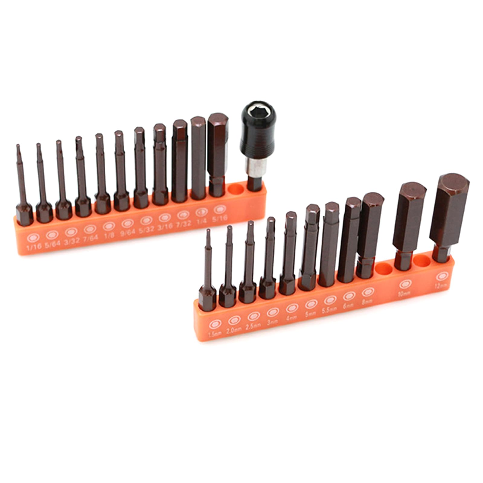 Juego de 23 Brocas para Llave Inglesa de 60 mm, Cabezal de Destornillador de Acero con Punta Interior métrica Inglesa