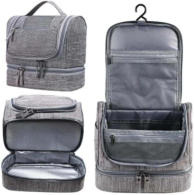 多機能化粧品バッグ 旅行用ハンギングトイレタリーバッグ マルチカラー(Deep Blue-25x13x21cm)