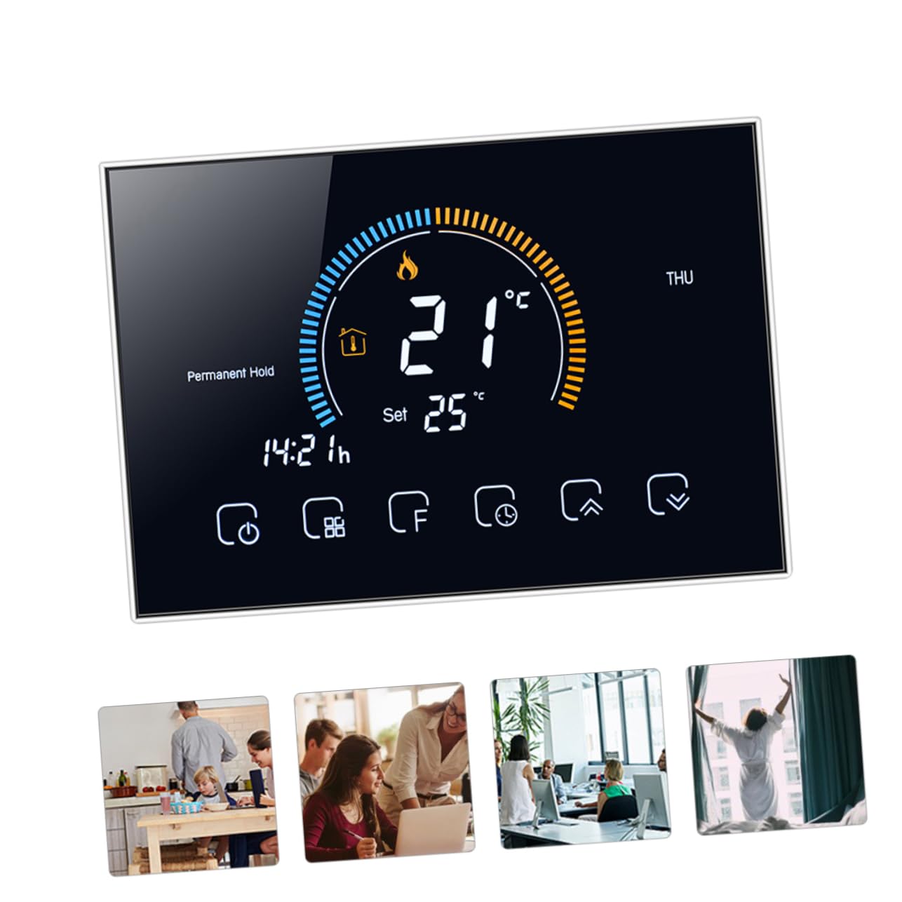 Housoutil Bodenthermostat Intelligenter Temperaturregler Sicherer Thermostat Haushaltsgeräte Programmierbare Sechs Zyklen Design Pc Material Stromausfall Komfort