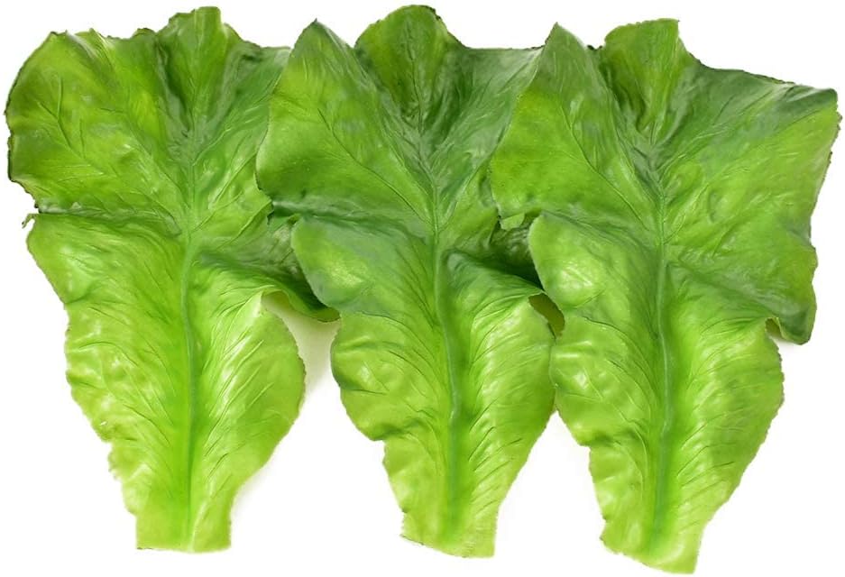 Fake Lettuce Leaves Artificial Vegetables Lettuces Simulation Plastic Lifelike for House Kitchen Party Pub Decoration Cabinet Ornament 3 pcs